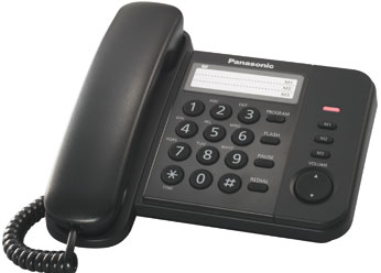 Телефон проводной Panasonic KX-TS2352RUB Черный  