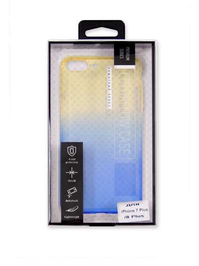 Чехол-накладка SMARTERRA COLORFLOW для iPhone 8 Plus/7 Plus синий-желтый