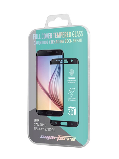 Защитное стекло для samsung S7 Edge Smarterra Electroplating Full Cover Glass (черное) - фото