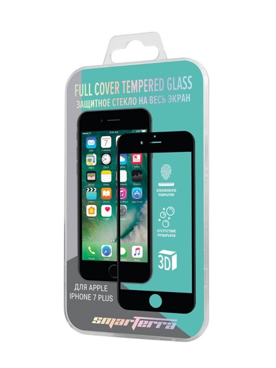 Защитное стекло для apple iPhone 7 Plus Smarterra Full Cover TEMPERED Glass на весь экран (черное)
