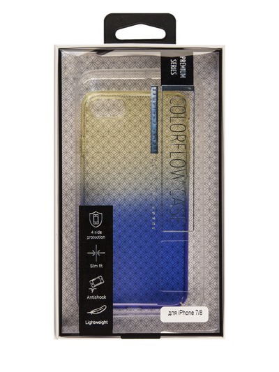 Чехол-накладка SMARTERRA COLORFLOW для iPhone 8/7 синий-желтый