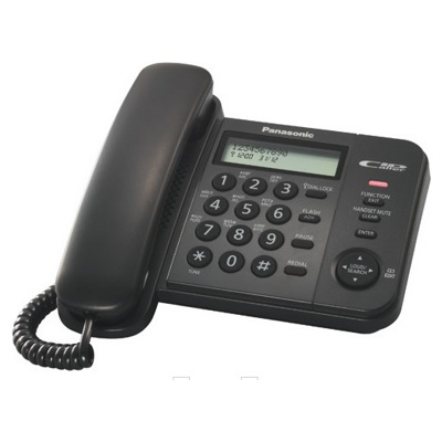 Телефон проводной Panasonic KX-TS2356RUB Черный 