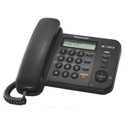 Телефон проводной Panasonic KX-TS2358RUB Черный 