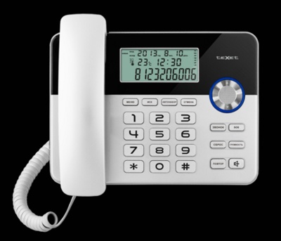 Проводной телефон с АОН TeXet TX-259 АОН( Caller ID/CLIP) (черный-серебристый)